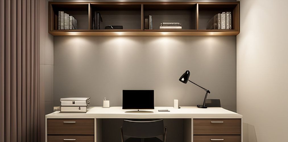 White study table with black chair for room office-Beautiful Homes