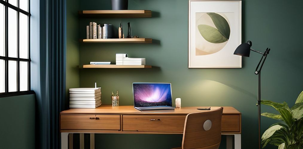 Wooden home office setup in bedroom-Beautiful Homes