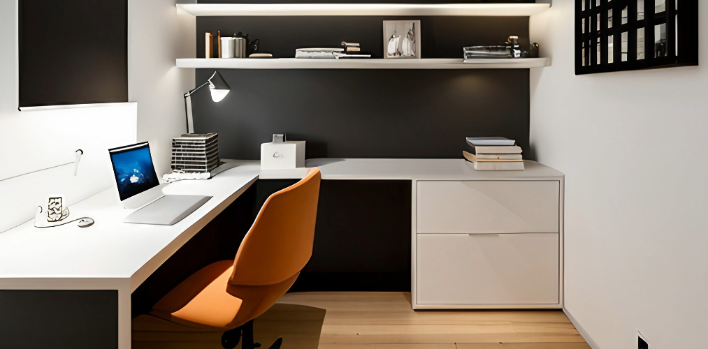 White office desk with shelves-Beautiful Homes