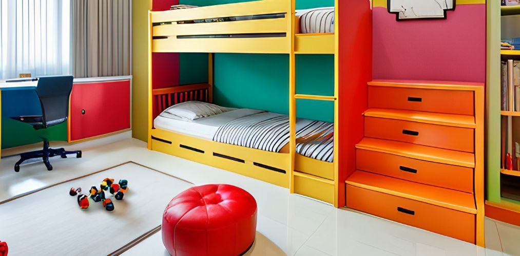 Colorful children bedroom design with play area-Beautiful Homes