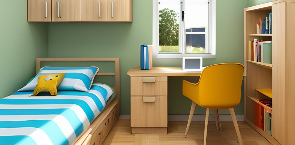 Children's room furniture with wooden study table-Beautiful Homes