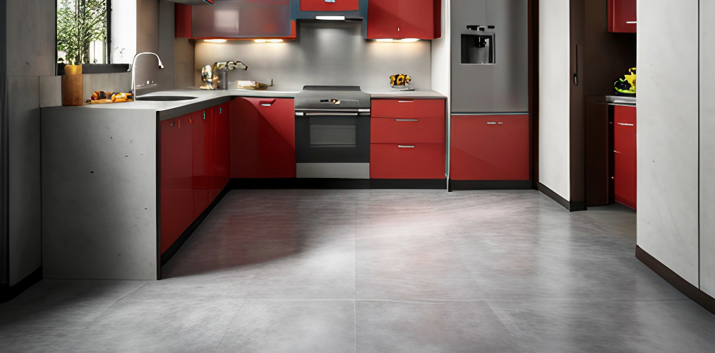 Concrete tiles for modular kitchen flooring-Beautiful Homes