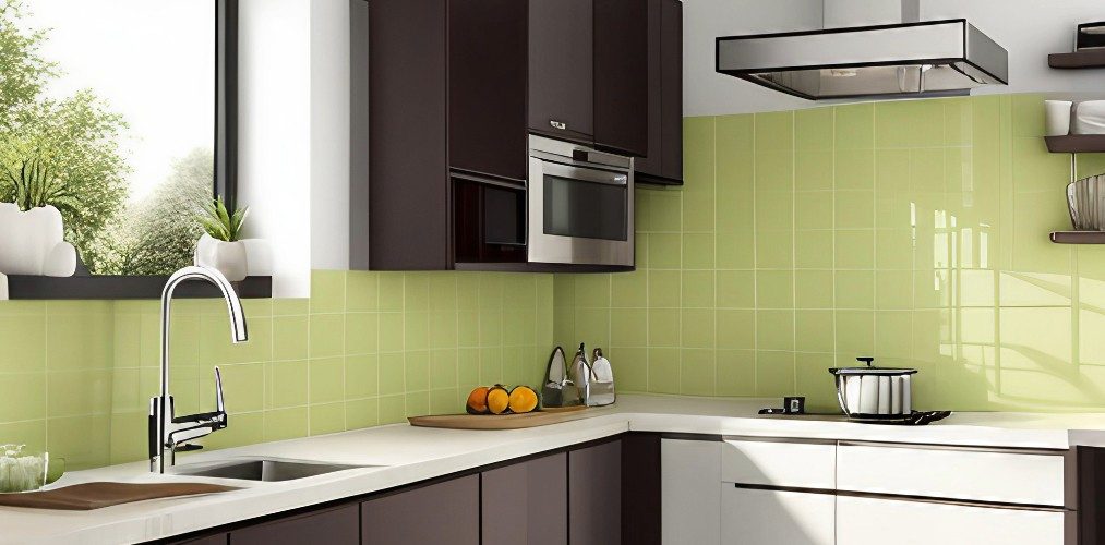Green vitrified tiles for kitchen-Beautiful Homes