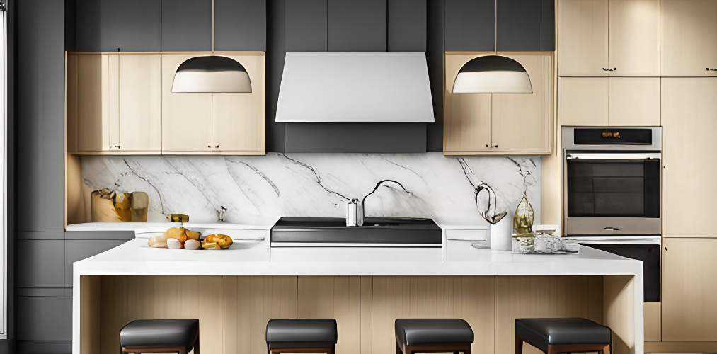 Marble tile pattern for kitchen backsplash-Beautiful Homes
