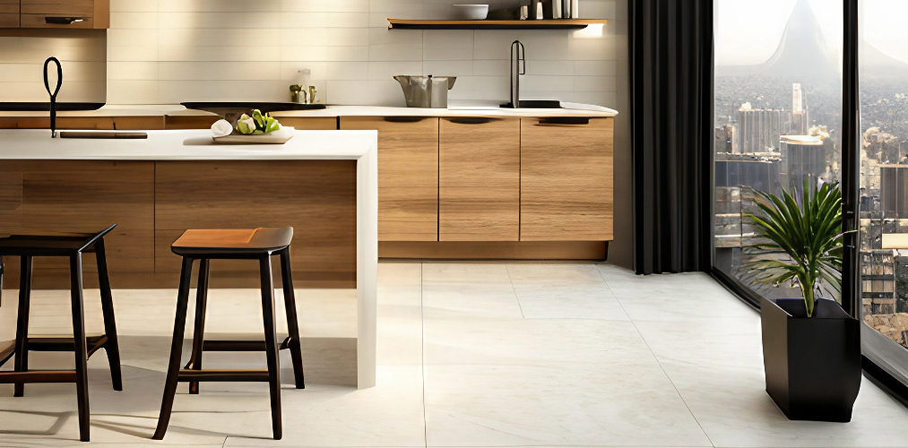 Simple kitchen wall tiles design with vitrified tiles-Beautiful Homes