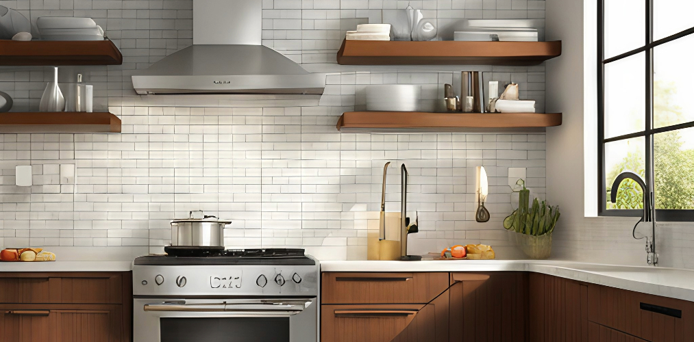Wall kitchen tiles design with textured tiles-Beautiful Homes