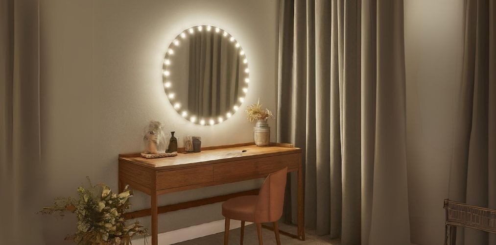 Round decorative mirror lights for dresser - Beautiful Homes