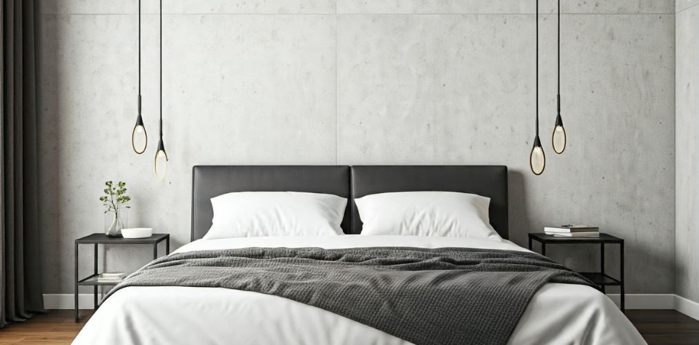 Simple pendant lights for a grey bedroom - Beautiful Homes