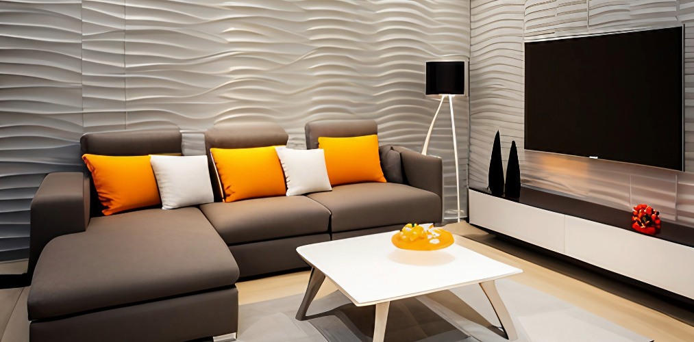 3d wall tiles with sofa for living room-Beautiful Homes
