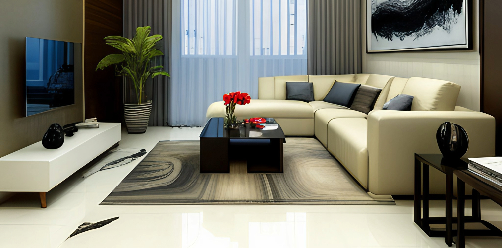 Modern living room floor tiles with marble-Beautiful Homes