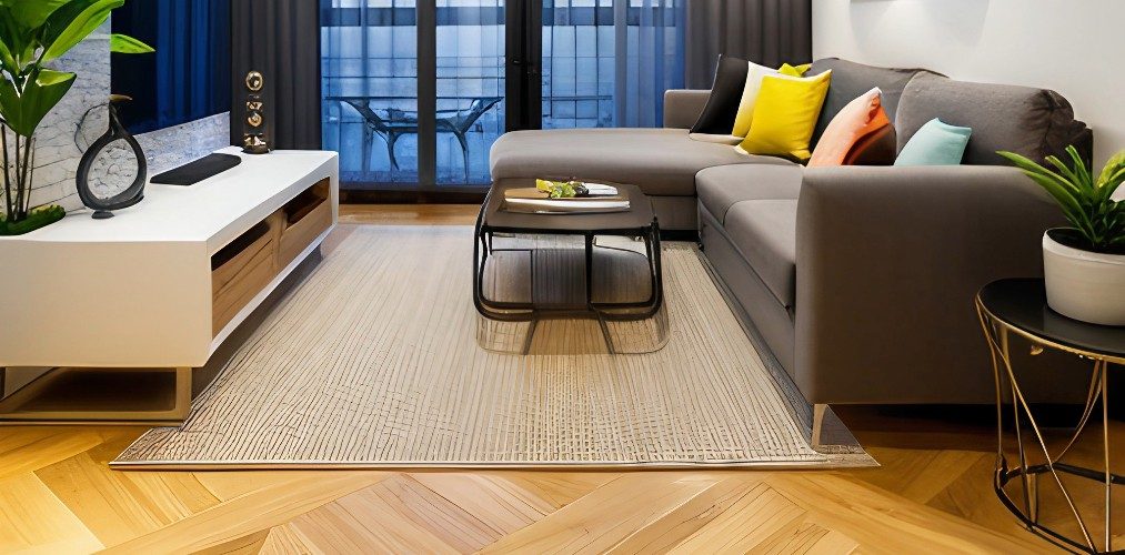 Small living room floor tiles design with wood-Beautiful Homes