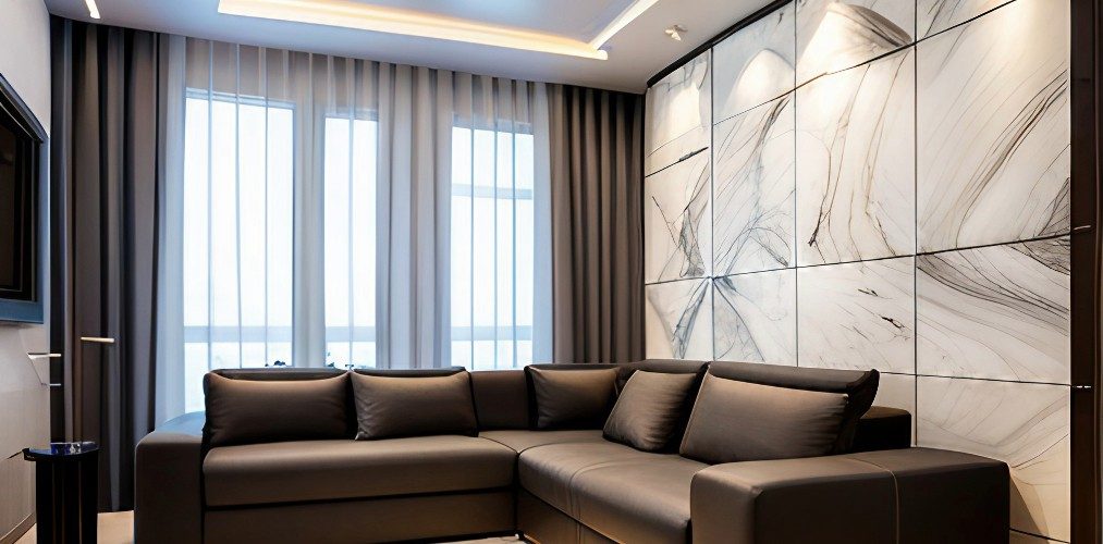 Wall tiles design for living room with marble-Beautiful Homes