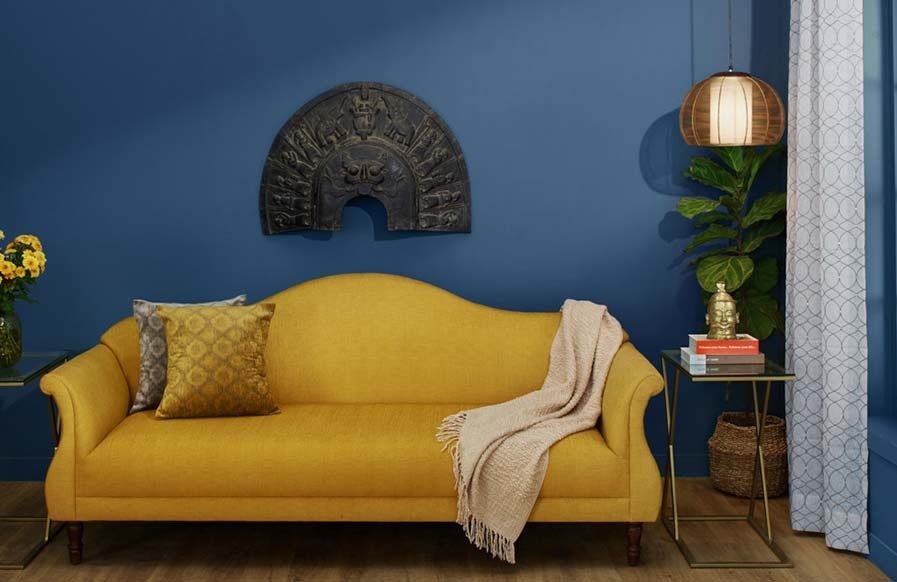 Yellow drawing room sofa design for your living room - Beautiful Homes