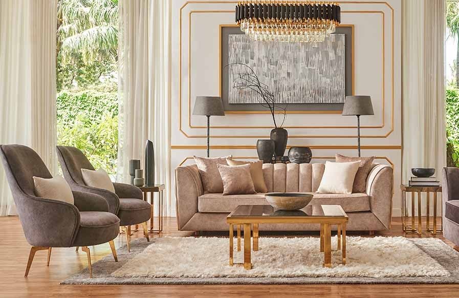 Chic living room interior design with subtle wall colours - Beautiful Homes