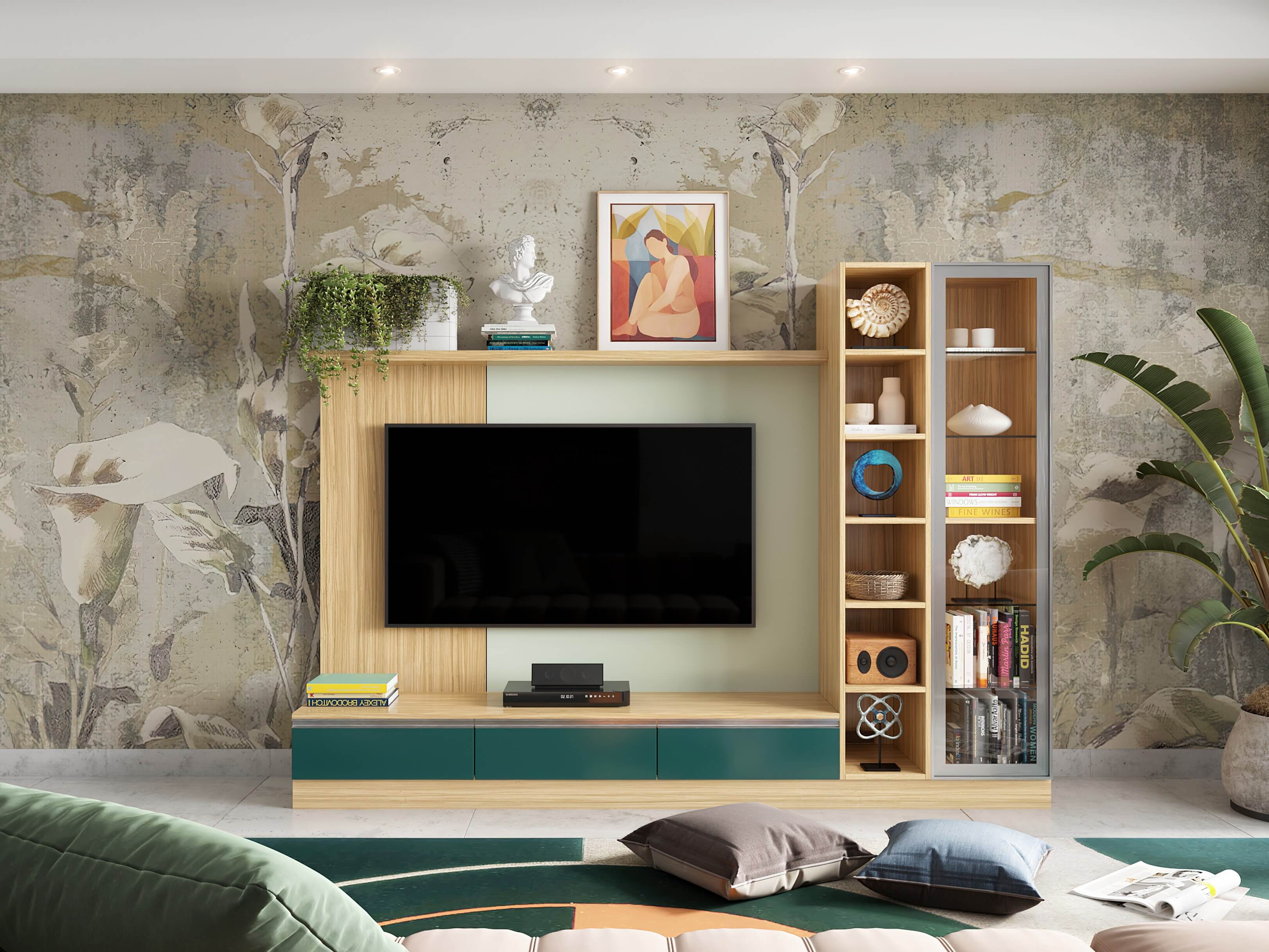 The classic light-wood TV unit design ideas for your living room - Beautiful Homes