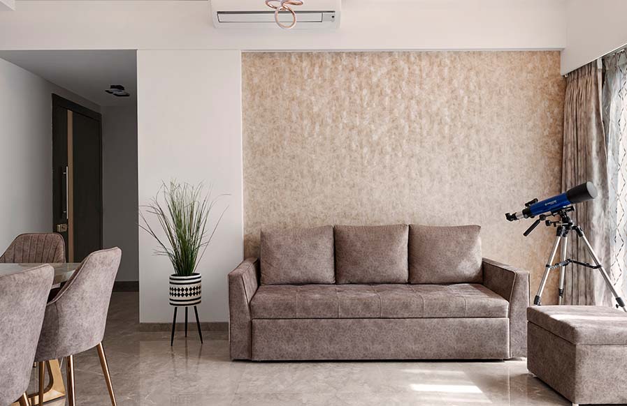 Pleasing furnishings & striking wallpaper for your modern living room design - Beautiful Homes
