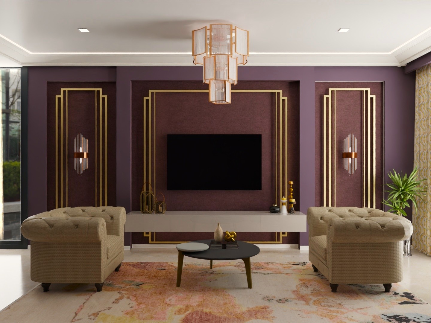 Modern living room with elegant décor and furniture - Beautiful Homes