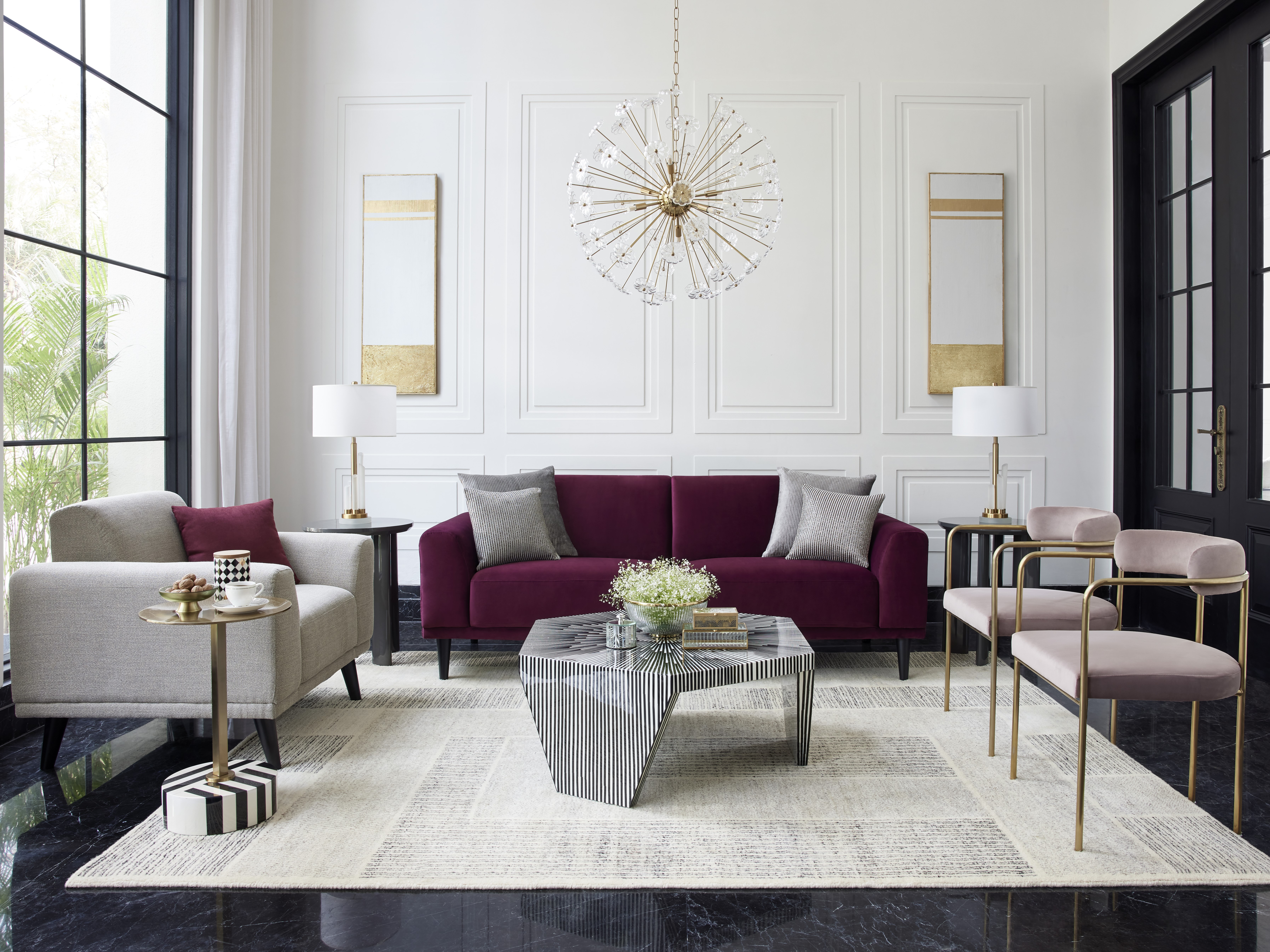 Stylish living room with chic furniture and décor - Beautiful Homes