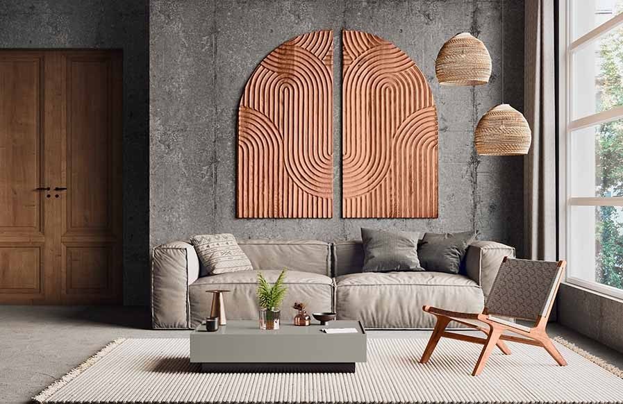 Wooden finished living room design to enhance your home design - Beautiful Homes