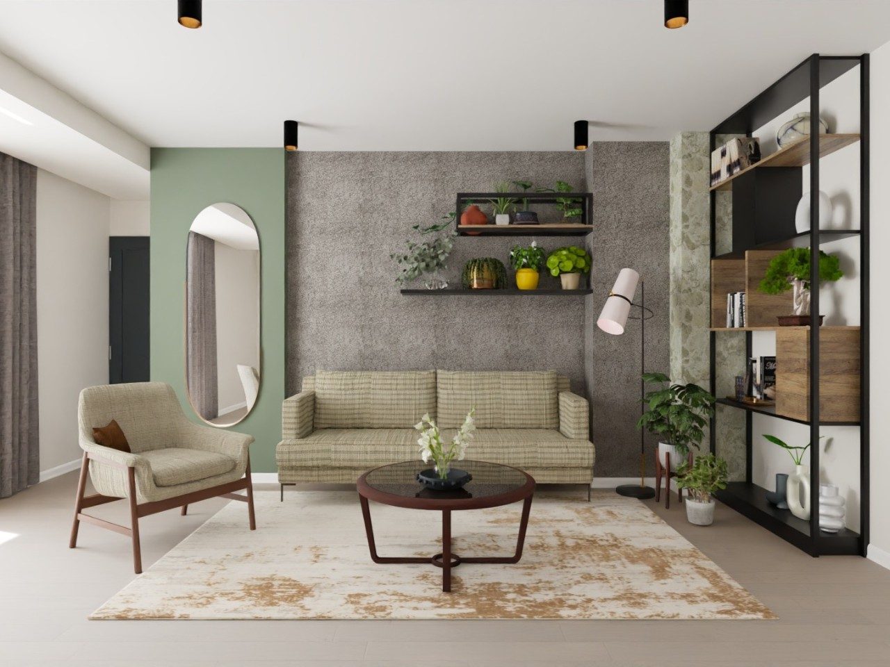 Modern living room with textured walls and sleek furniture - Beautiful Homes