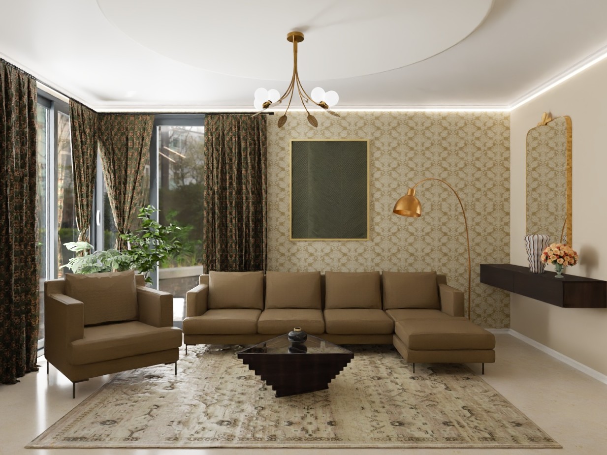 Stylish living room with beige sofa and décor - Beautiful Homes