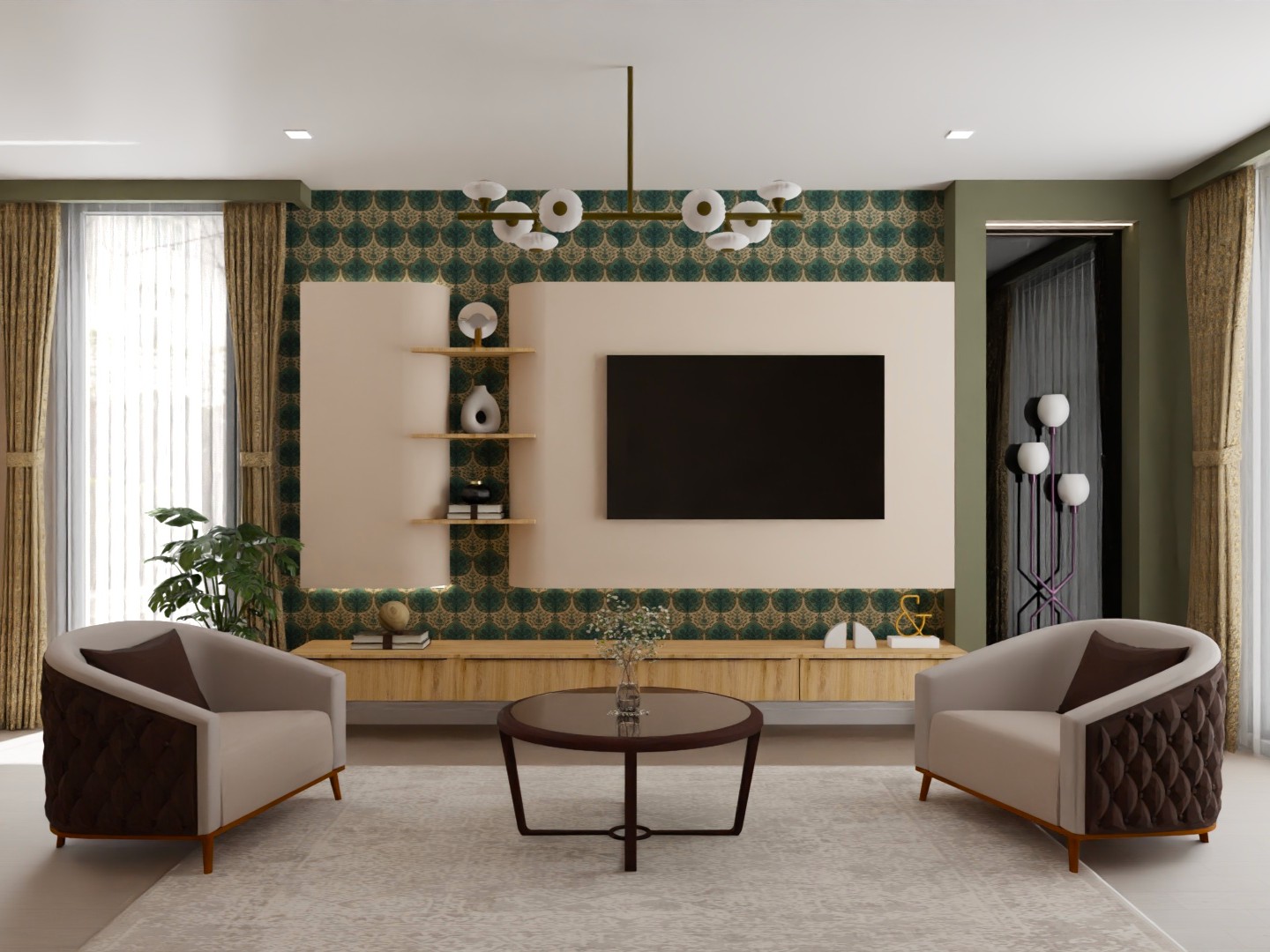 Living room with stylish seating and elegant décor - Beautiful Homes