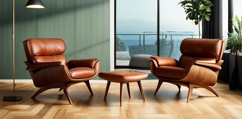 Brown living room with chairs and wooden flooring-Beautiful Homes