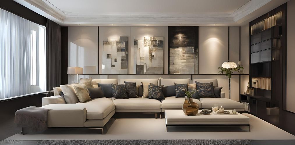 Luxury contemporary living room with l-shaped sofa - Beautiful Homes