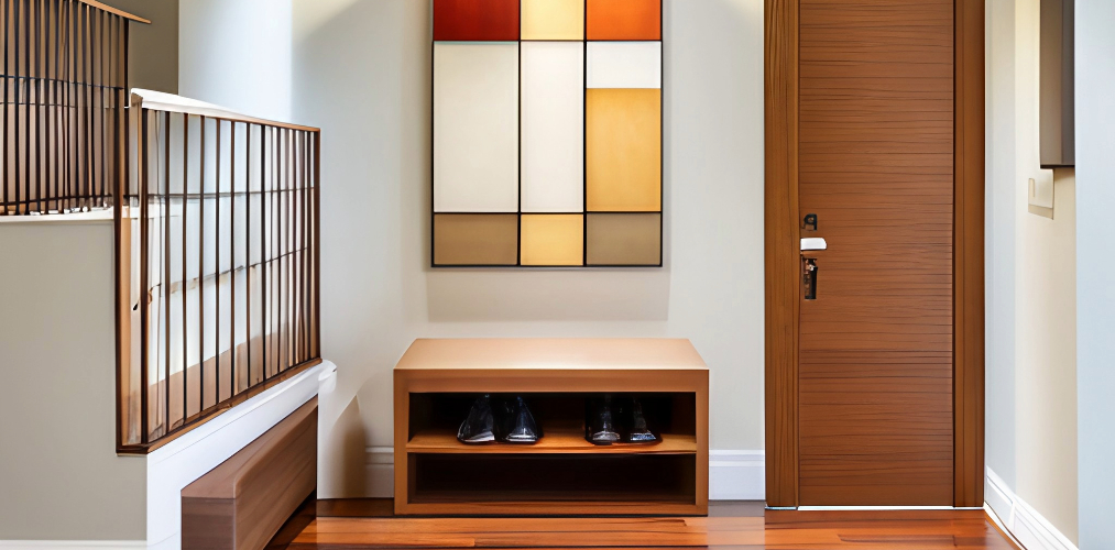 Modern foyer with shoe rack and seating-Beautiful Homes