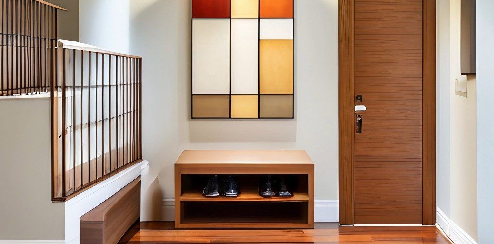 Modern foyer with shoe rack and seating-Beautiful Homes