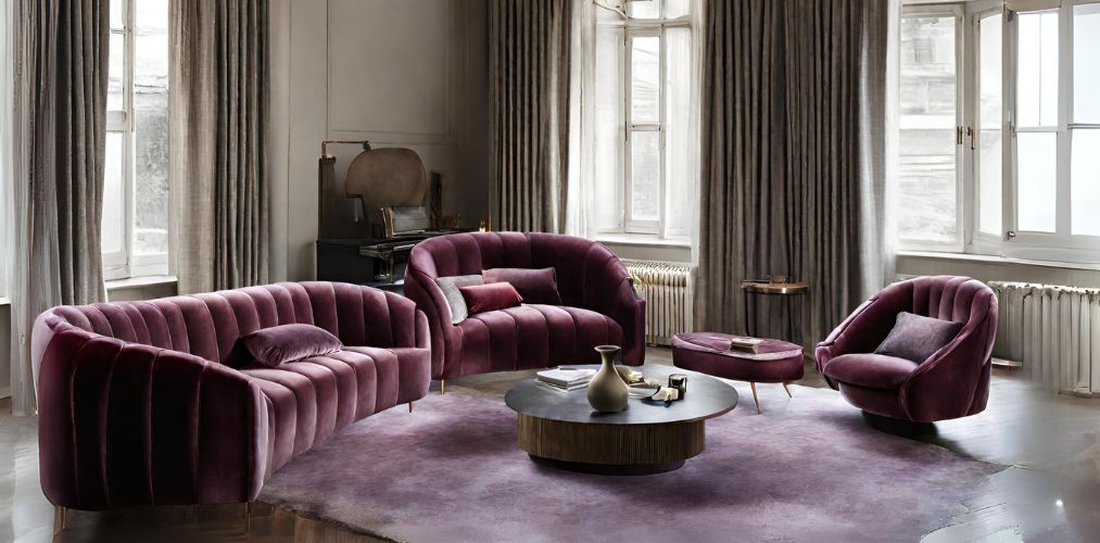 Modern living room sofa design with velvet upholstery-Beautiful Homes