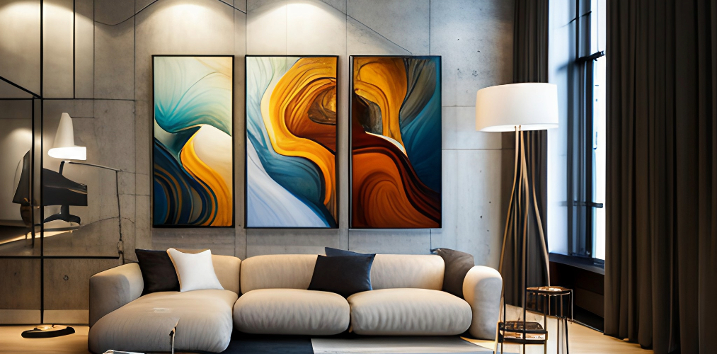Abstract theme paintings for living room wall - Beautiful Homes