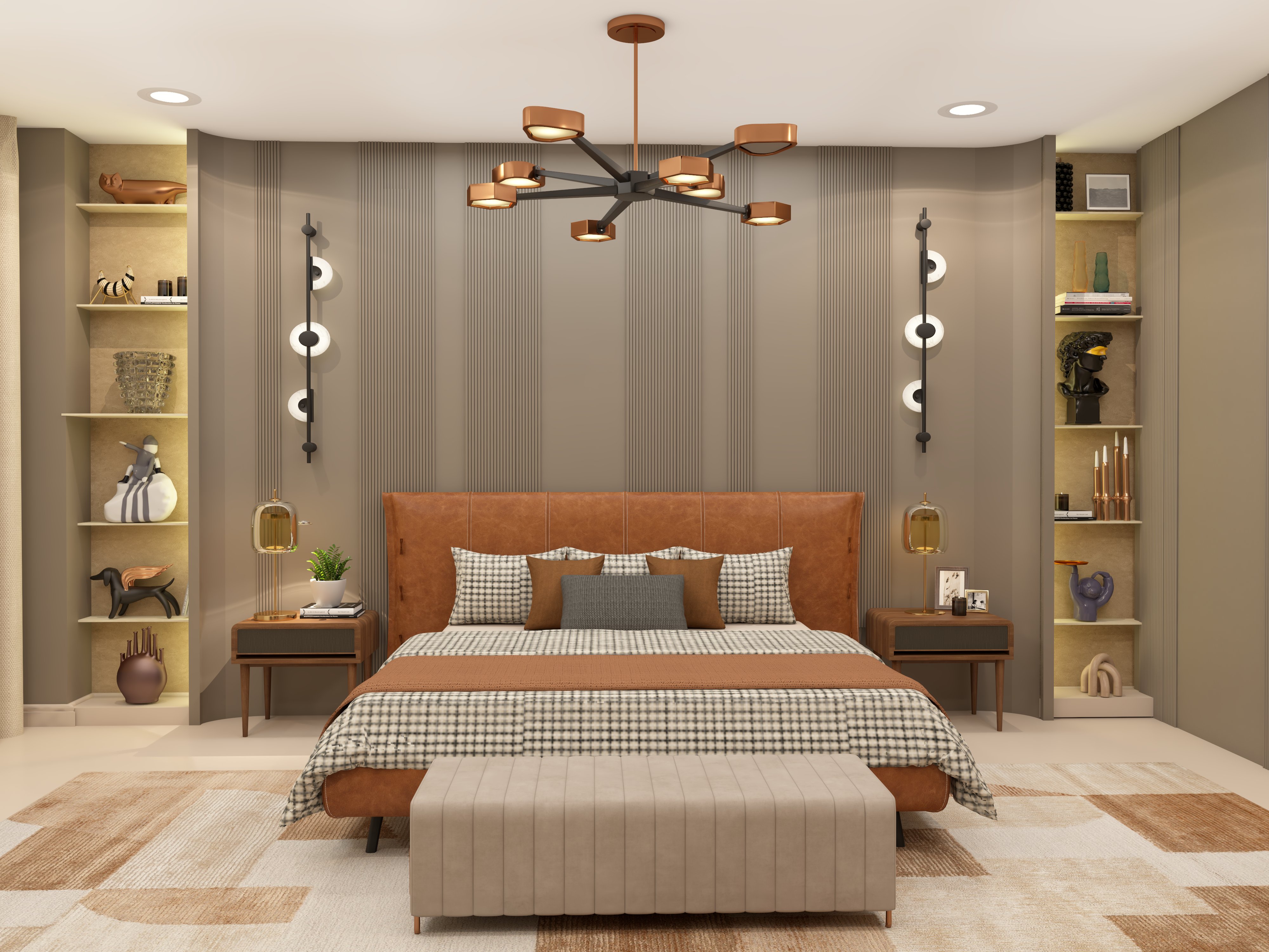Contemporary master bedroom with Nilaya Luxe furniture - Beautiful Homes