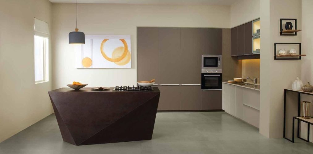 The Epicurean by Sleek Kitchen with multi-dimensional island counter - Beautiful Homes