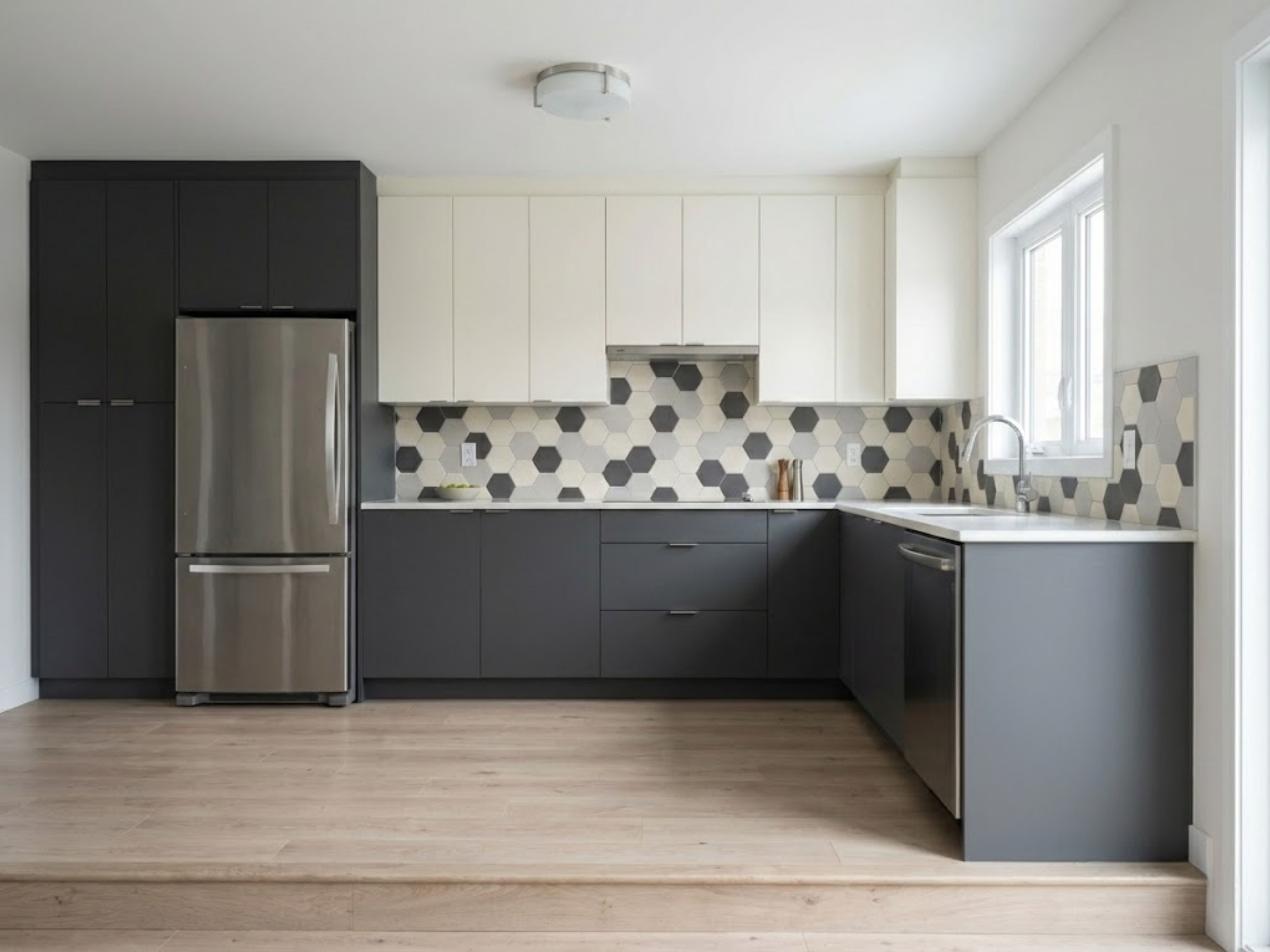 Modern kitchen with backsplash and cabinets - Beautiful Homes