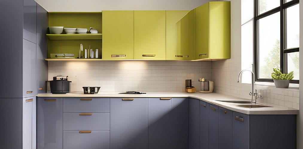 Modular kitchen design with pastel cabinets-Beautiful Homes