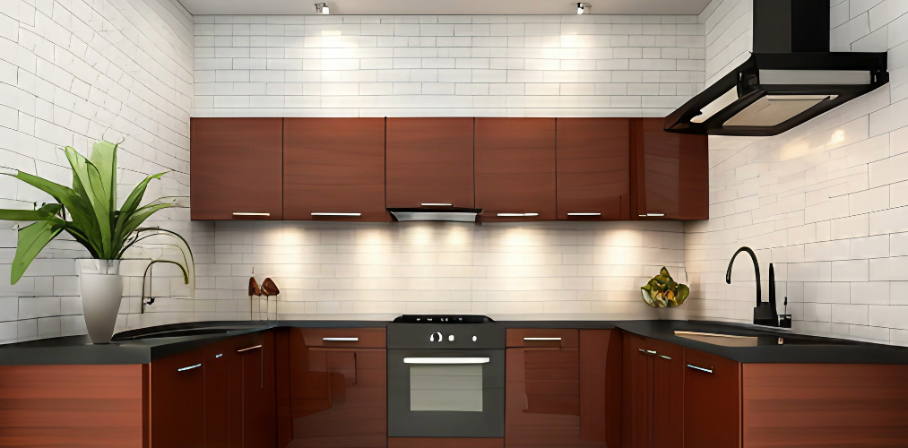 Modern kitchen tile design with white color-Beautiful Homes