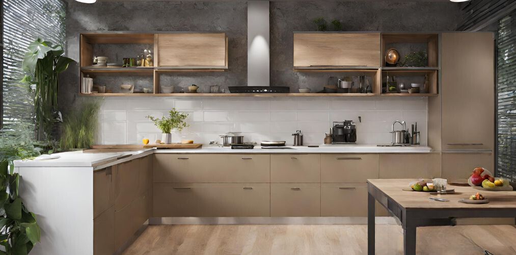 Open kitchen design with white backsplash - Beautiful Homes