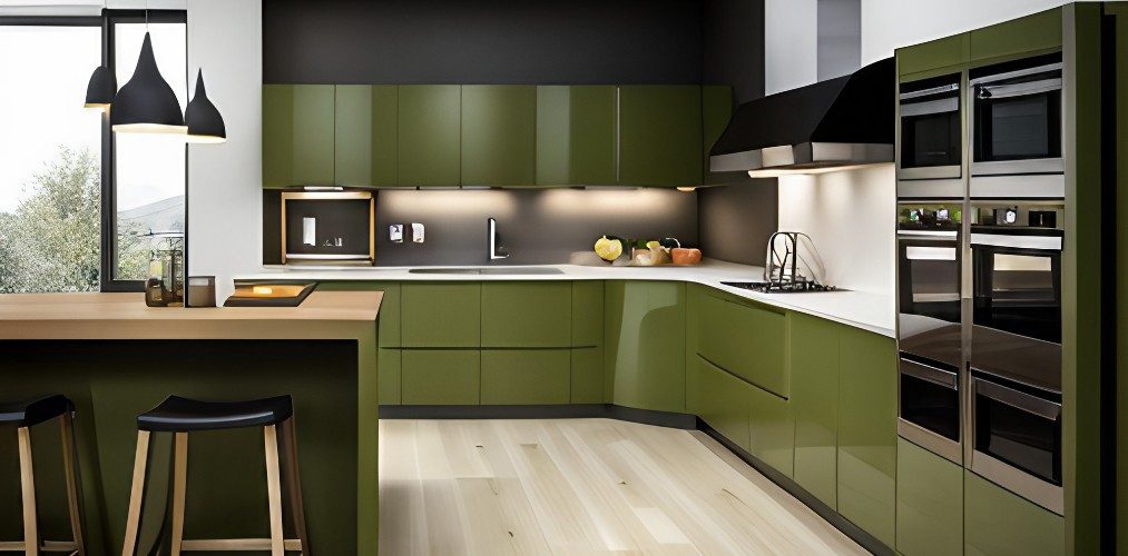 Simple modular kitchen with acrylic kitchen cabinets-Beautiful Homes