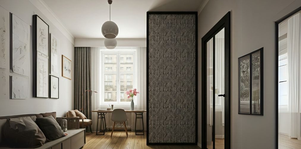 Textured wall partition with sleek black frame - Beautiful Homes