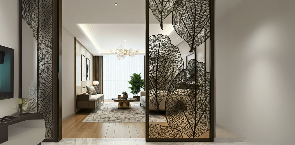 decorative leaf-patterned partition with modern design - Beautiful Homes