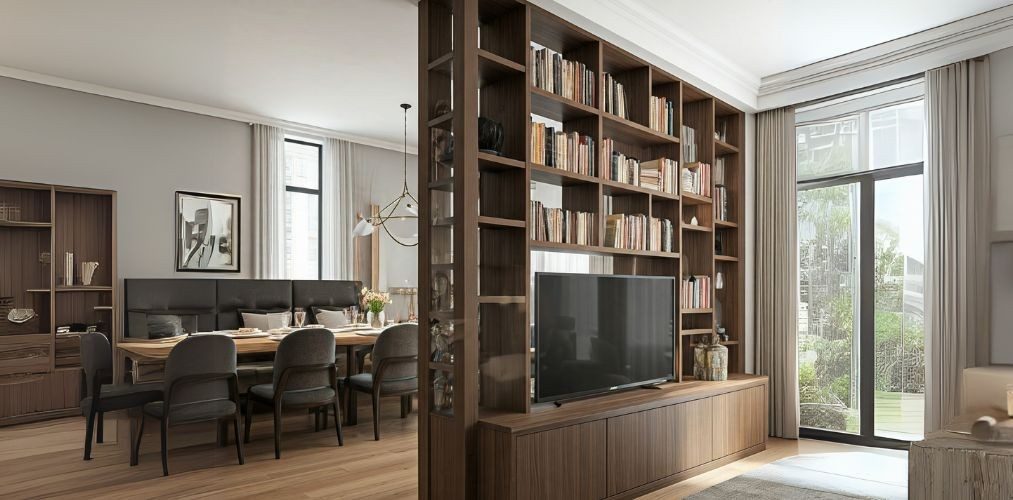 Modern frosted glass partition with neutral décor - Beautiful Homes