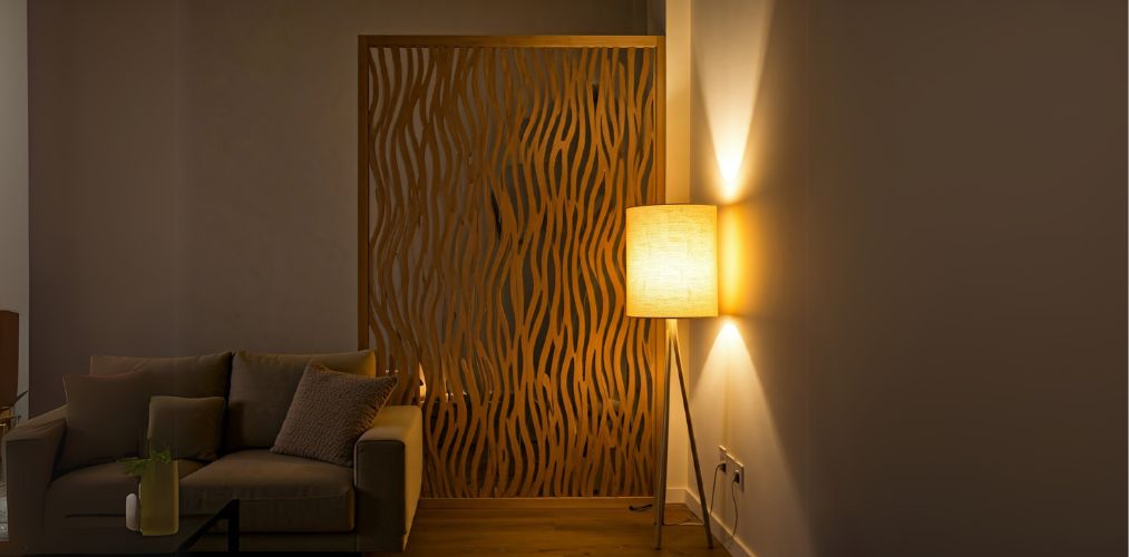 Wooden partition design in CNC - Beautiful Homes