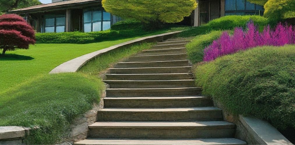 Curved staircase with plants - Beautiful Homes