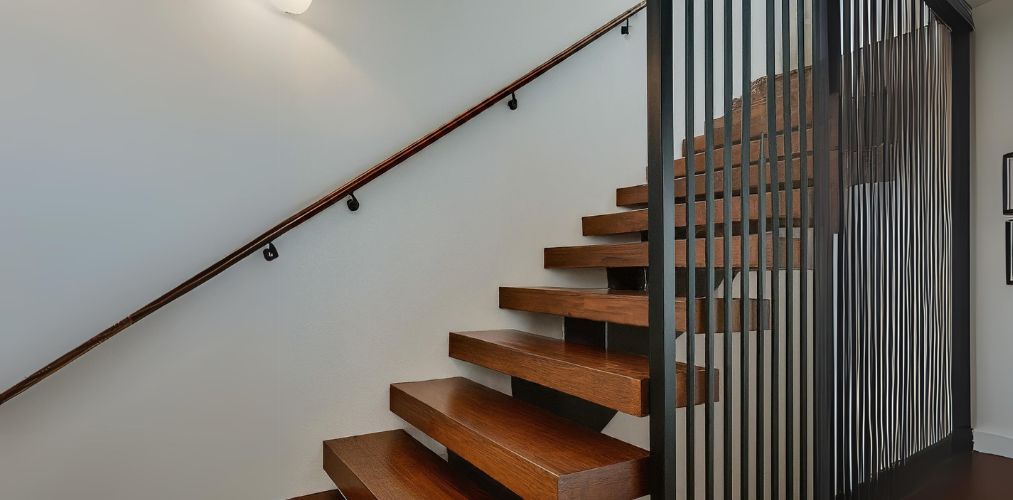 Dark wooden staircase with partition - Beautiful Homes