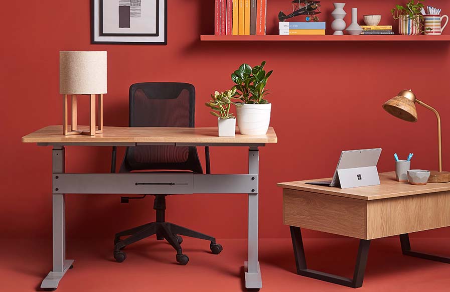 Bold red home office & study room design for your home - Beautiful Homes