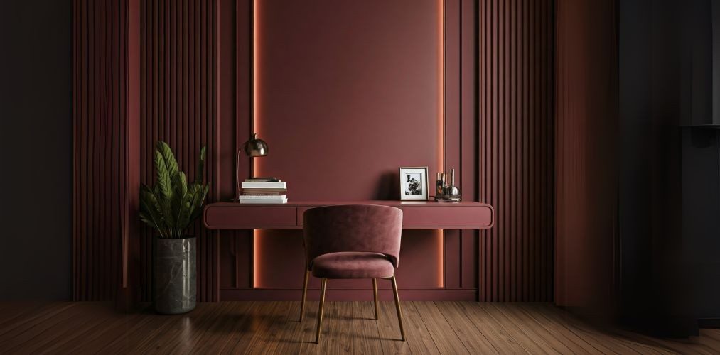 Elegant Burgundy Themed Study Room Design - Beautiful Homes