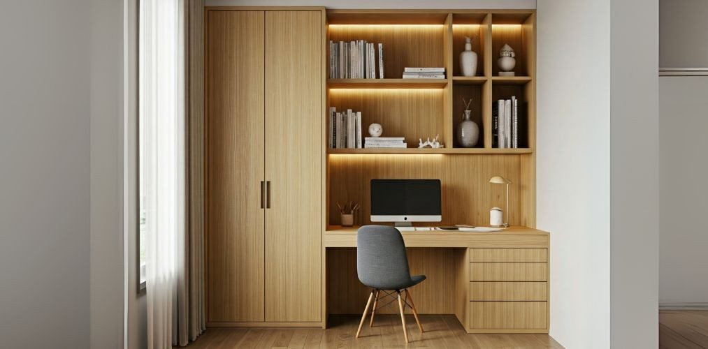 Compact Wooden Study Desk with Cabinets - Beautiful Homes