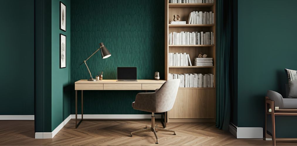 Sophisticated Workspace with Wooden Desk - Beautiful Homes