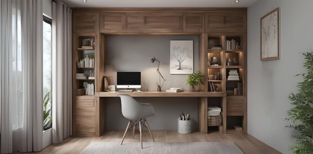 Rustic wooden and grey study room design - Beautiful Homes